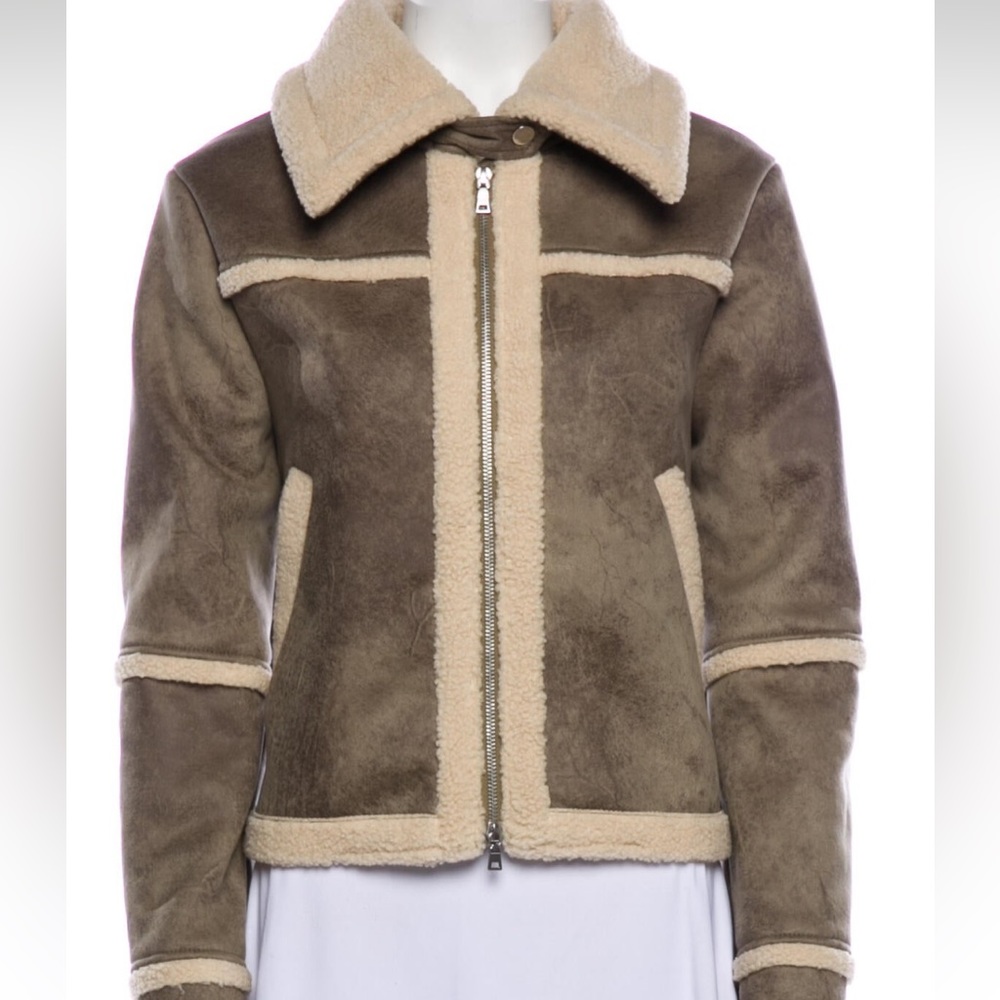 Jonathan Simkhai Akira Vegan Leather and Sherpa Jacket